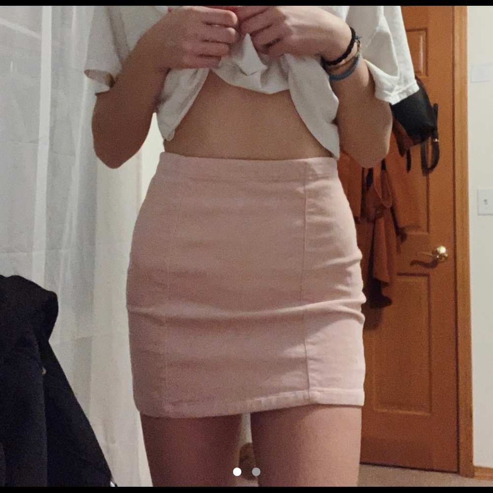 Pink corduroy skirt